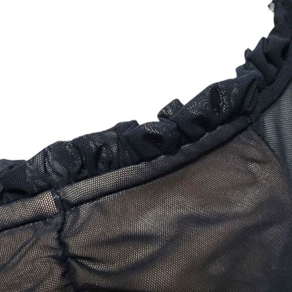 Torrid Black Mesh Ruched Off-Shoulder Top Size 3 3XL - Picture 10 of 11